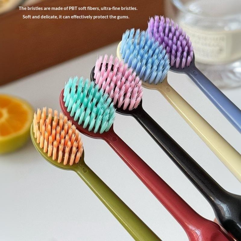 5Pcs Wide Head Soft Bristle Toothbrush Fine Gentle Bristles Oral Cleaning Tooth Brush For Family Travel Daily Teeth Care Use