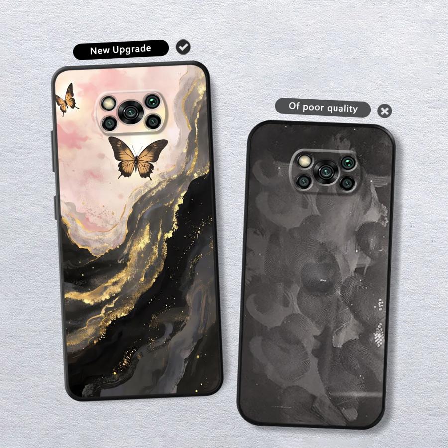Case for Xiaomi Poco F8 M3 M4 M7 Pro X3 X4 X5 X7 Pro C71 C75 C50 C61 M5 F1 F3 Funda Phone Cover Marble Flower