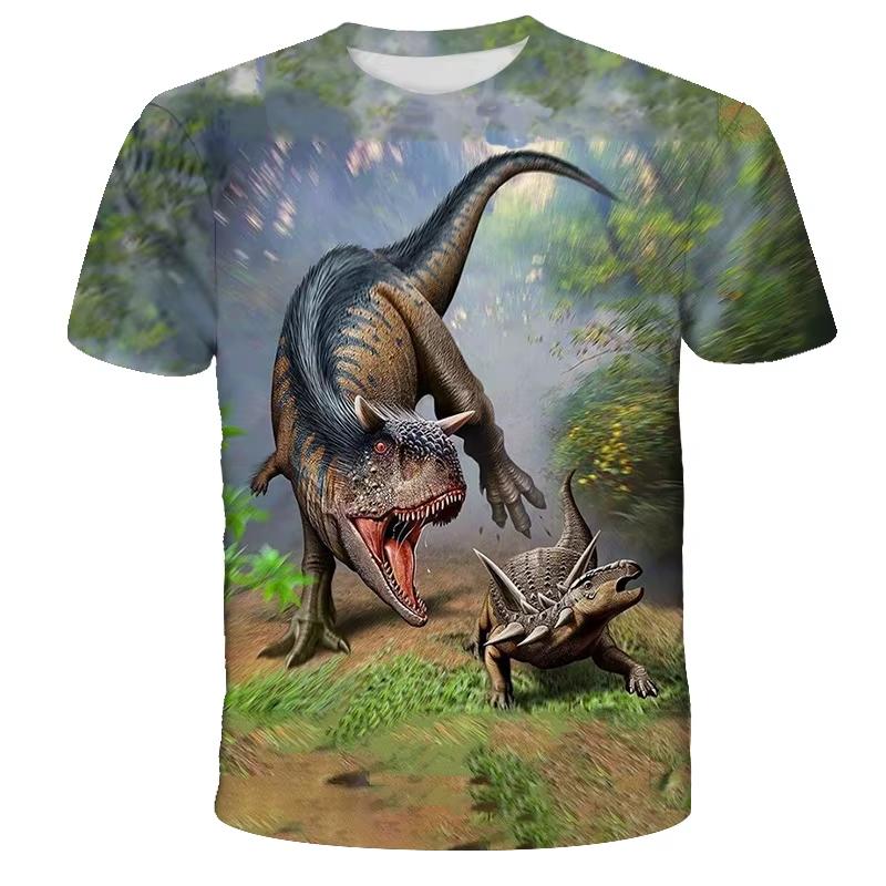 Children's Clothing Boys Girls 3D Printed Dinosaur T-Shirt Summer Short Sleeve Boy Clothes Casual Children Top Kids Clothing