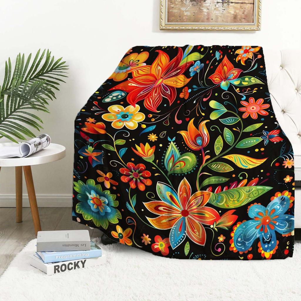 Autumn leaf pattern Printed Blanket for Sofa Bed Travel Camping Living Room Office Conditioning Blanket for All Seasons Gifts