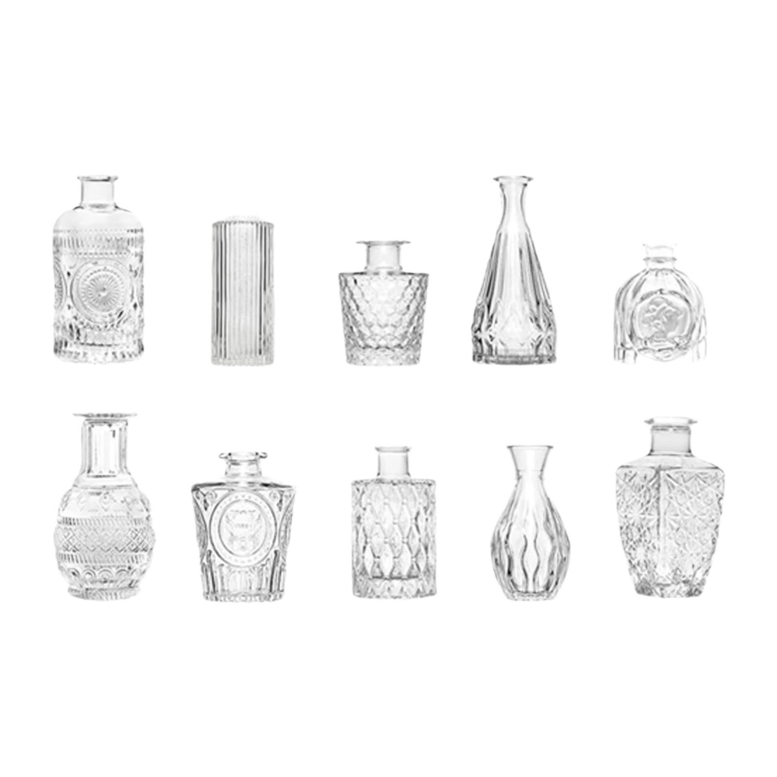 

10 шт. Стеклянные вазы-бутоньерки Милые мини-вазы для цветов Центральные элементы Модный домашний декор прозрачный