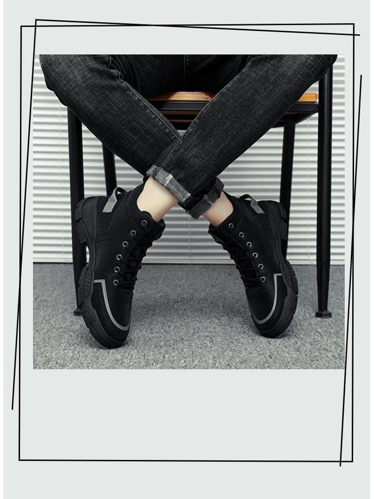 2025 Spring Men's High Top Martin Boots: Trendy British & Korean Fashion Work Shoes