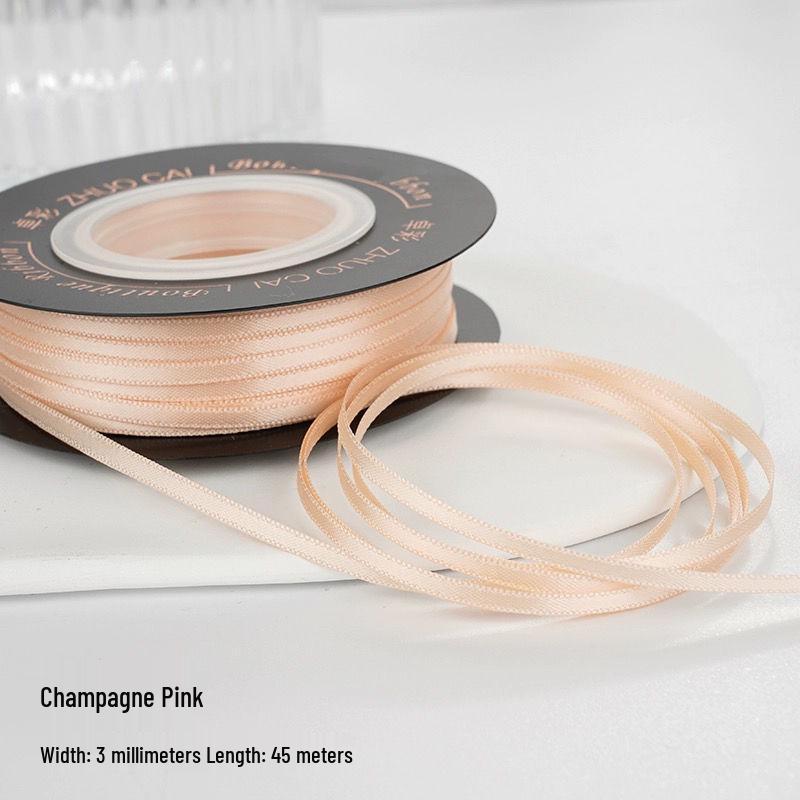 

Узкая атласная лента 3 мм для бантов своими руками, рукоделия и упаковки
