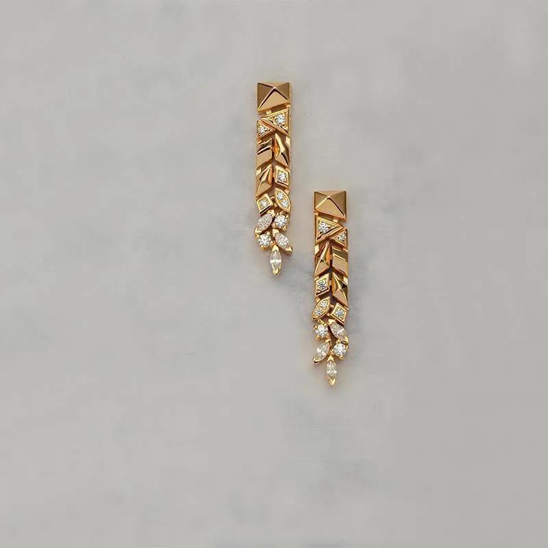 Classic And Fresh Luster Wheat Element Earrings For Women Elegant Fashionable High Quality Long Earings Wedding Fine Jewelry