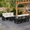 Garden Sofa Set 7 Pieces Black Poly Rattan