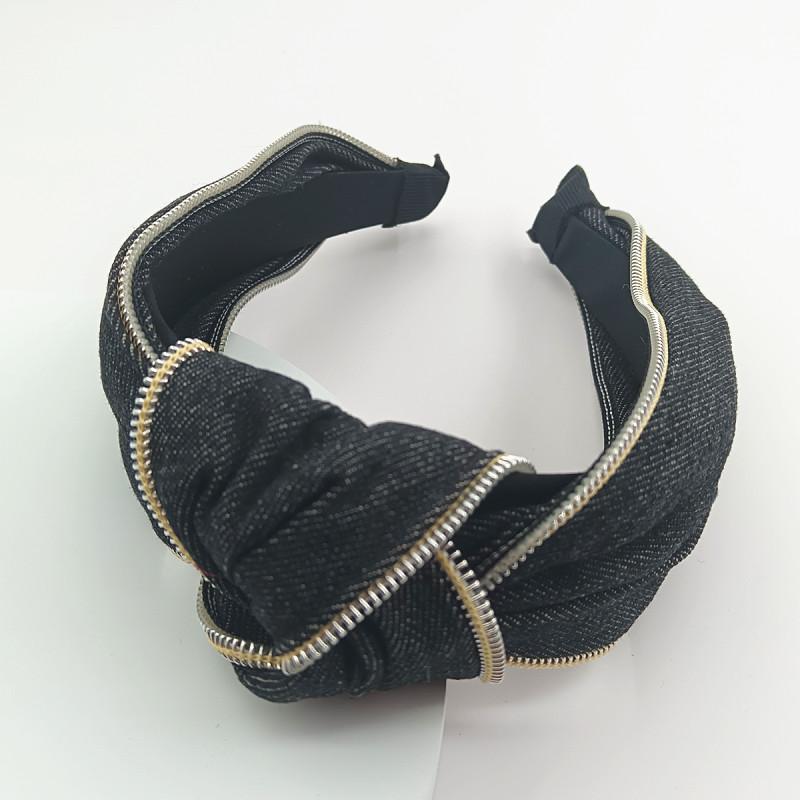 Fashion Women's Denim Headband with Center Knot Ladies Hair Styling Accessories