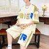 Summer Men's Sets Korean Fashion 2 Piece Set Tracksuit Men Trend Men Clothing Joggers Set Print T Shirt+Shorts Men Outfit Set