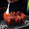 BBQ Steak Racks Non-Stick Coated Steel Roasting Barbecue Rib Meat Lamb Roasting Grilling Stand Holds Outdoor Picnic Rib Rack