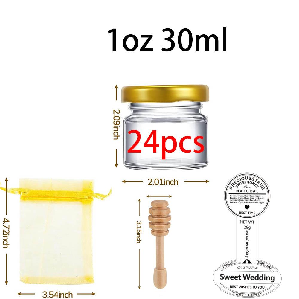 1oz Personalized Guest Gift Honey Jar for Bulk Mini Glass Pot with Wedding Stickers or Small Bottle with Lid Wholesale Lots