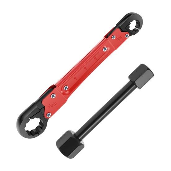 Angle Block Removal Wrench Tool Double-Ended Ratcheting Plumber Wrench Non-Slip Grip Pipe Angle Stop Wrench Kit