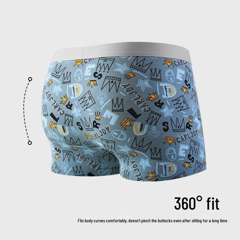 Nanjiren Men's 10A Antibacterial Cotton Boxer Briefs 3-Pack