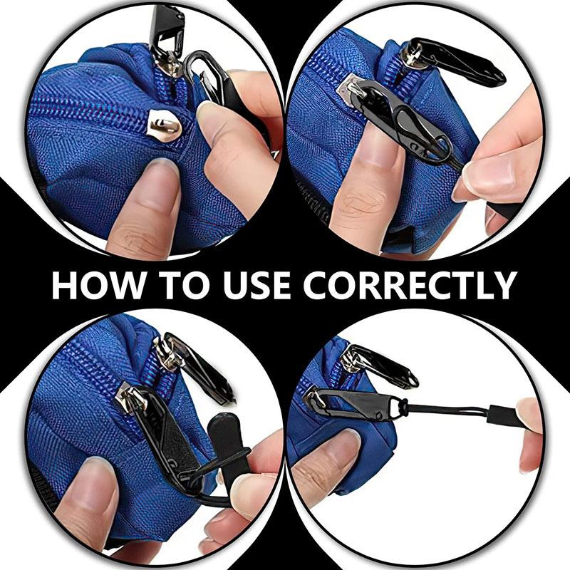 5Pcs Universal Metal Zipper Head Puller DIY Sewing Spring Lock Zipper Sliders Replacement Instant Repair for Clothing Bags Shoes
