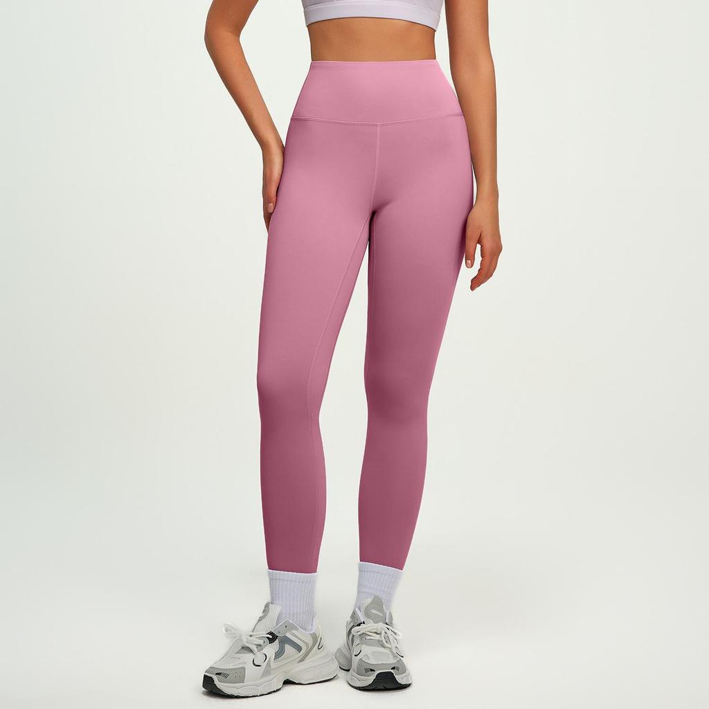 MT20 Women's High Waist Butt-Lifting Purple Yoga Pants - Peach Basic Sportswear