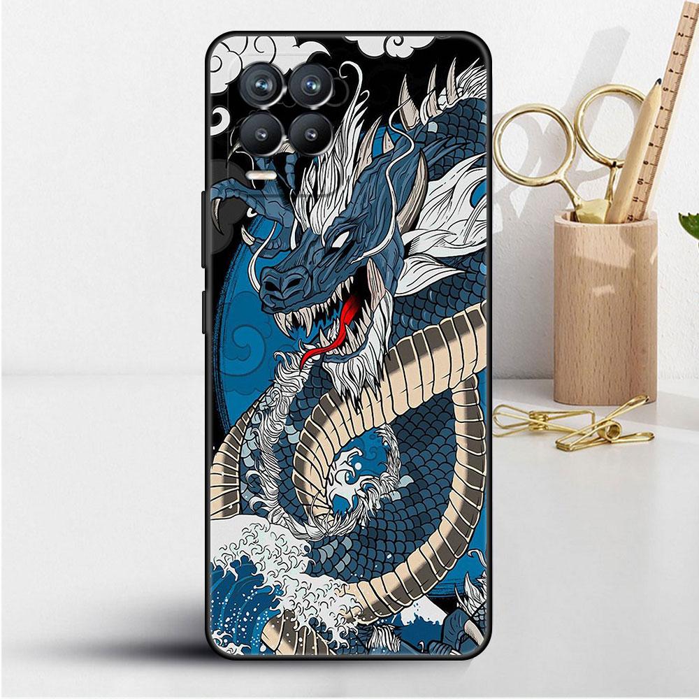 Case For Realme 8 C21y GT Neo 2 3 8i C21 7 C11 6 C12 C35 C3 GT 9 Pro C12 Silicone TPU Phone Cover Fashion Chinese Vintage Dragon