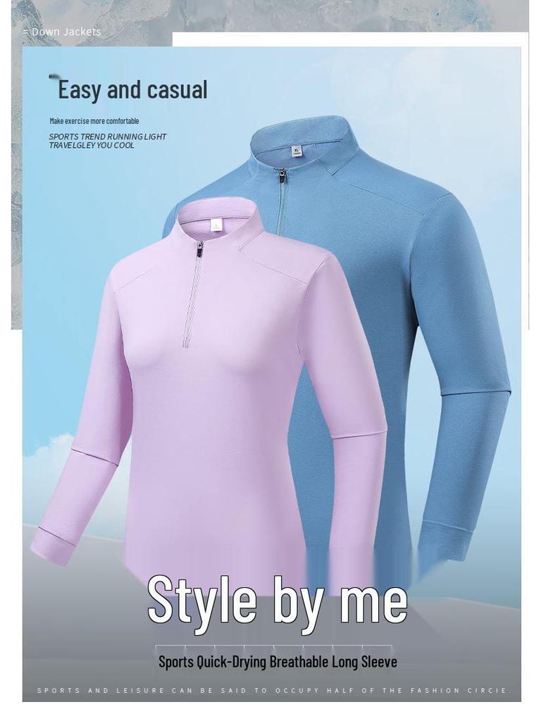 2026 Men's Breathable Half-Zip Long Sleeve Polo Shirt for Sports & Outdoor Activities