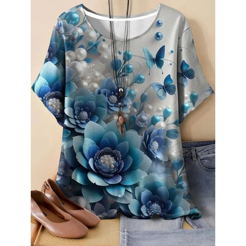 Летняя модная женская футболка с 3D-печатью: дышащая, модная, универсальная, повседневная XS