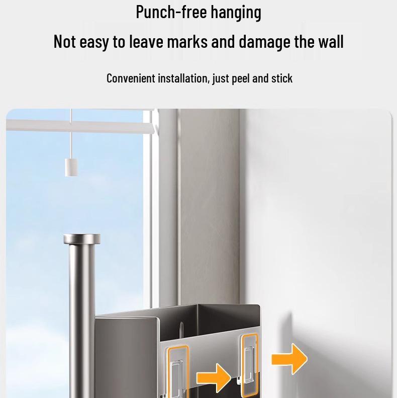 Magnetic Storage Rack for Kitchen Refrigerator - Punch-Free Enamel Board and Fresh-Keeping Film Holder