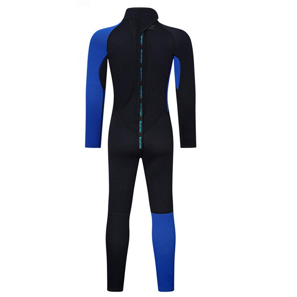 Unisex 3mm Neoprene Wetsuit Full Body Mock Neck Long Sleeve Back Zipper Color Block Swimwear