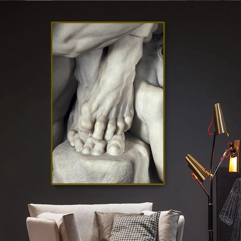 Black White David Hand Sculpture Obrazy na plátně Plakáty a obrazy Nástěnné obrazy do obývacího pokoje Home Decor Dárek Quadro Bez rámu