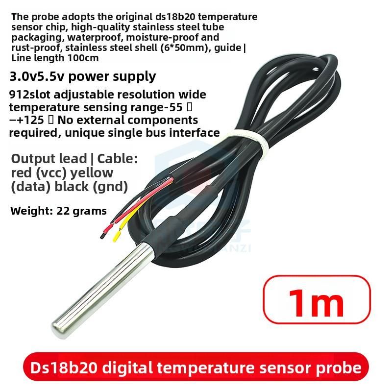 

DS18B20 Fully Waterproof Temperature Sensor Probe Temperature Sensor Module