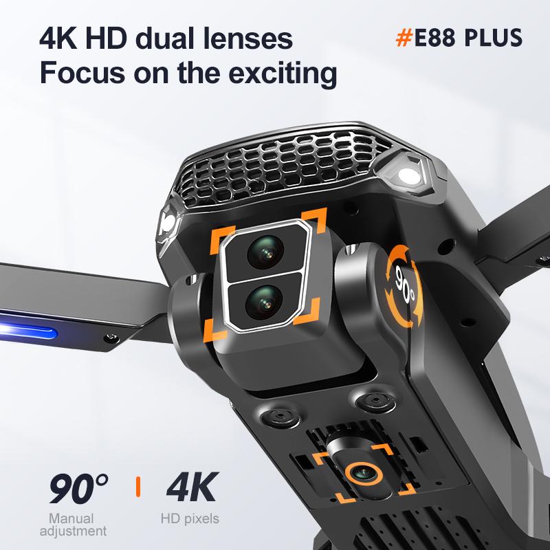 E88 Plus Drone Aerial Camera Flight Aerial Brushless Motor Optical Current Positioning Electrically Adjustable Camera Drone