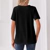 Women's Casual V Neck Short Sleeve Button T Shirt with Butterfly and Floral Print Suitable for Daily Wear and Outdoor Activities