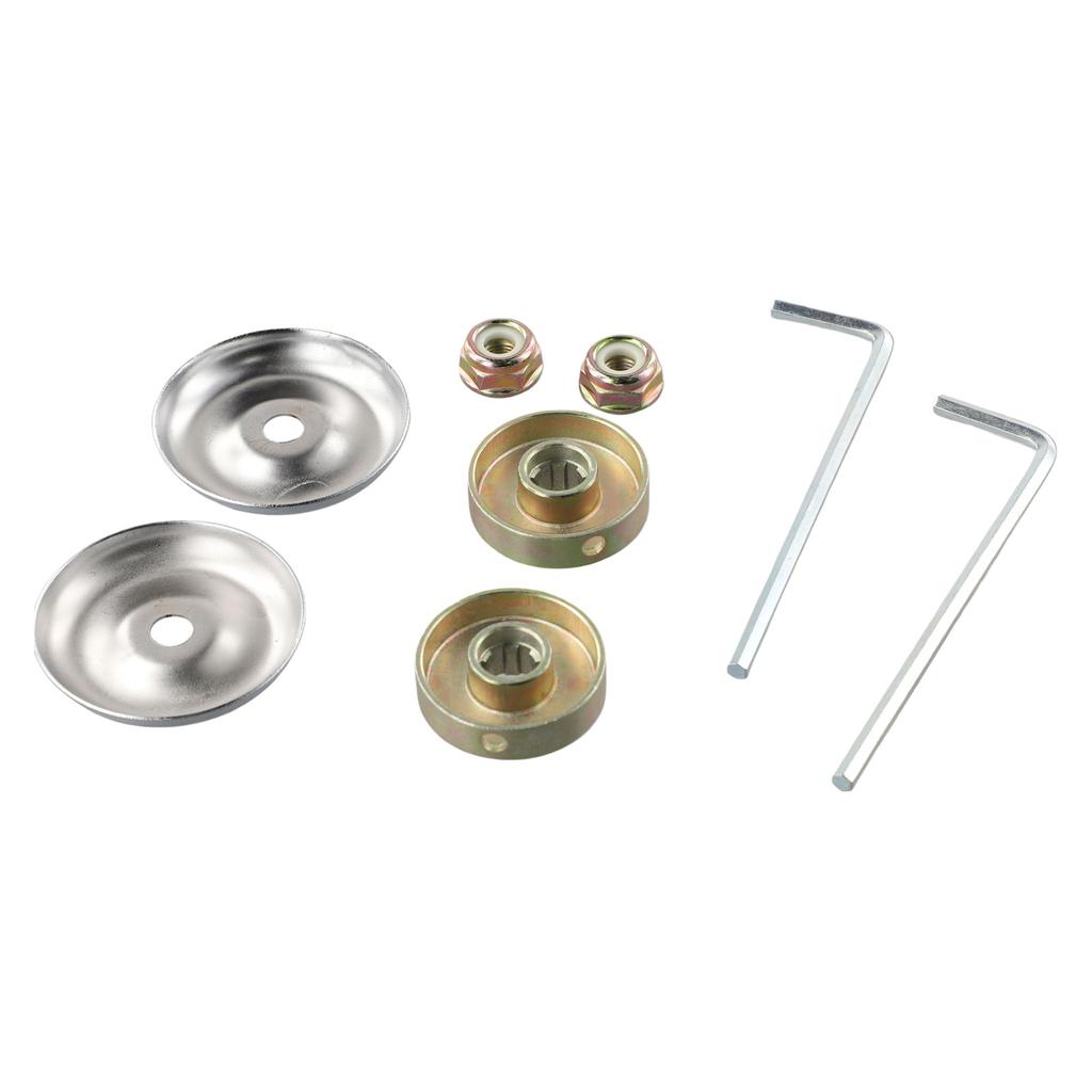 Diverse Compatibility Essential 8 Piece Toolset Including Thrust Plates Rider Plates and Nuts for Your Brush Cutter