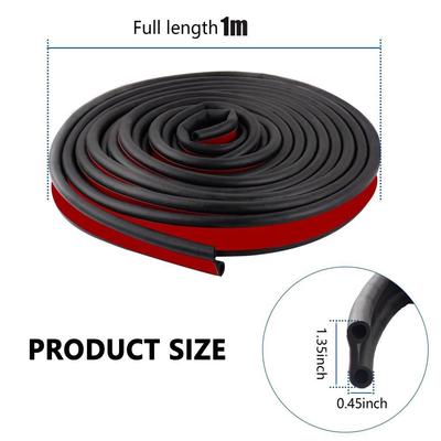 Durable 1m Car Weather Stripping Rubber Noise Insulation Car Door Seal Strip Waterproof Door Rubber Seal Universal Fit