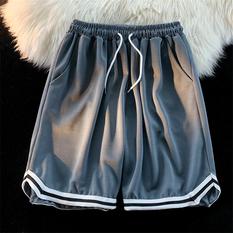 Men's Korean Harajuku Style Casual Loose Beach Shorts - Trendy Split Wide-Leg Mid-Length Pants