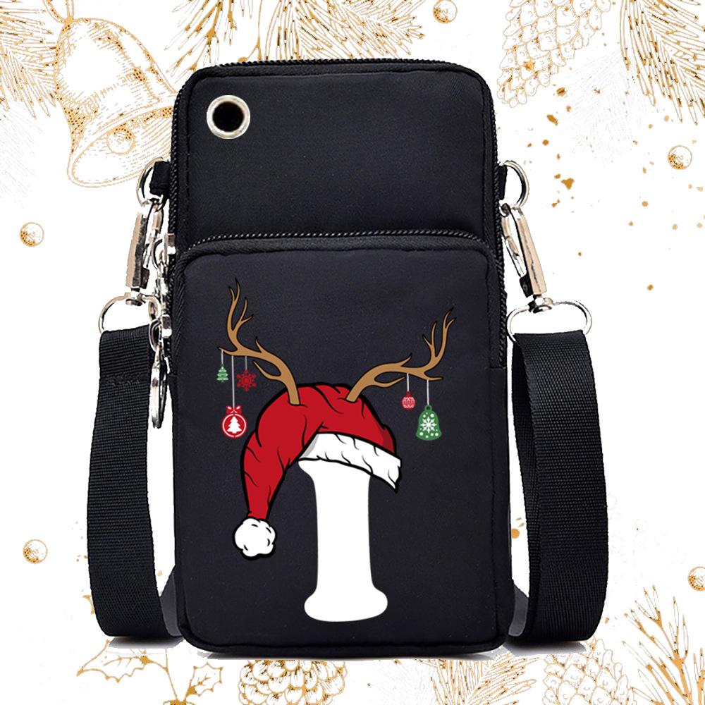 Lightweight Casual Portable Messenger Bag Multifunctional Christmas 26 English Letter Printing