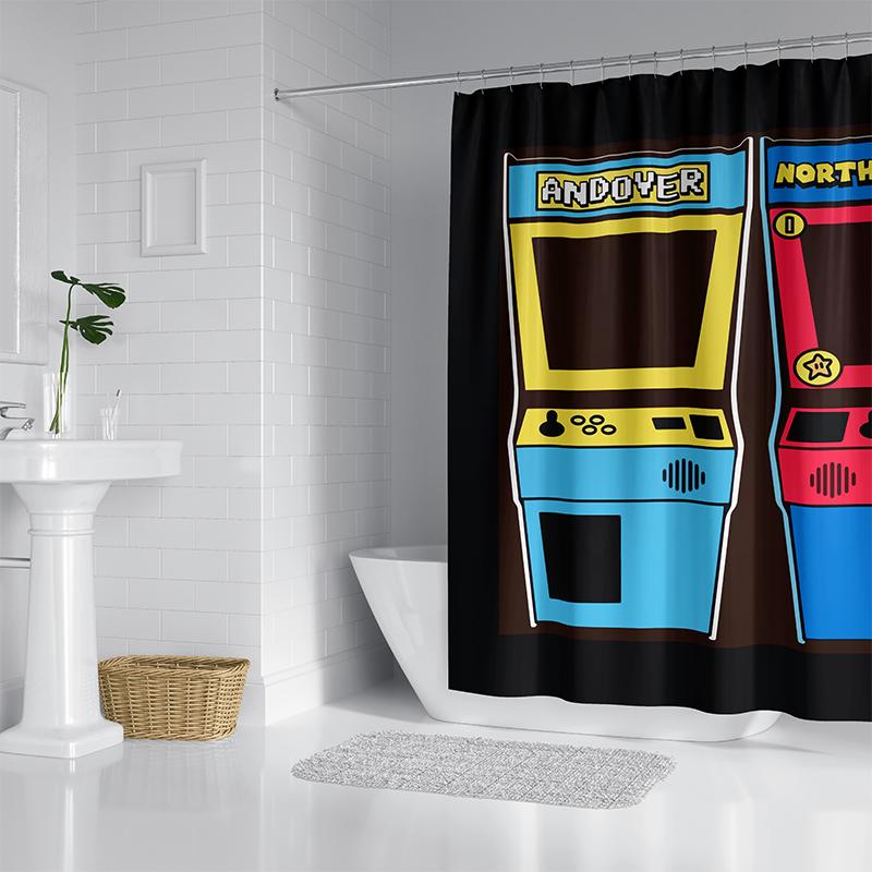 

Aertemisi Arcade Game Shower Curtain Set With Grommets And Hooks For Bathroom Decor W60H190(CM)-1 Pcs
