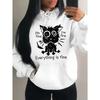 Everything Is Fine Funny Dog Printing Women Hoodies Fleece Hoody Autumn Loose Hoodie Pocket Comfortable Woman