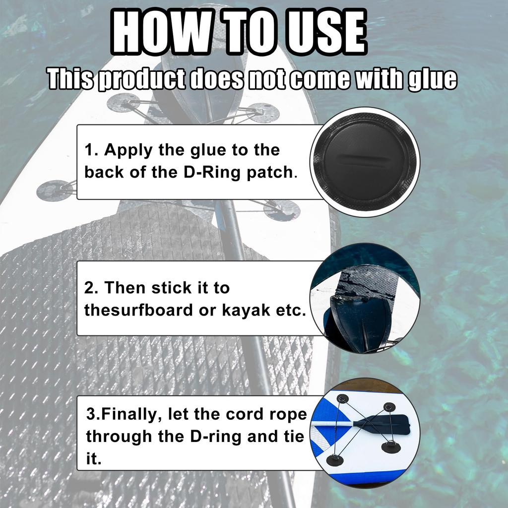 X AUTOHAUX D-Ring Patch PVC Stainless Steel Round D-Ring Pad