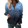 Women Casual Long Sleeve Basic Quarter Zipper  Print Flowers Pullover Sweatshirts Casual Top Fall Clothes
