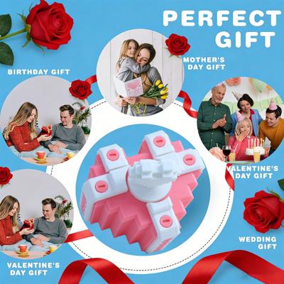 Annoying Gift Box with Screws 3D Printed Valentine's Day Heart Shaped Gift Box Hilarious Money Card Container Funny Prank Gift for Christmas Birthday