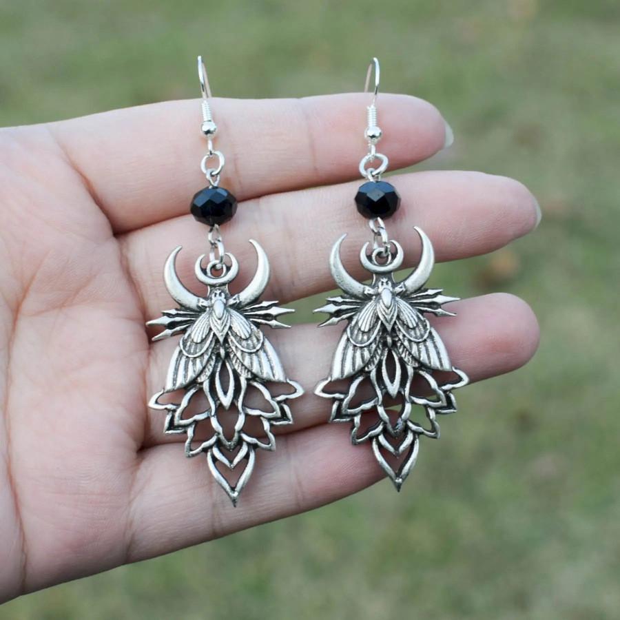 Moon Themed Statement Earrings For Women With Electroplated Gothic Design