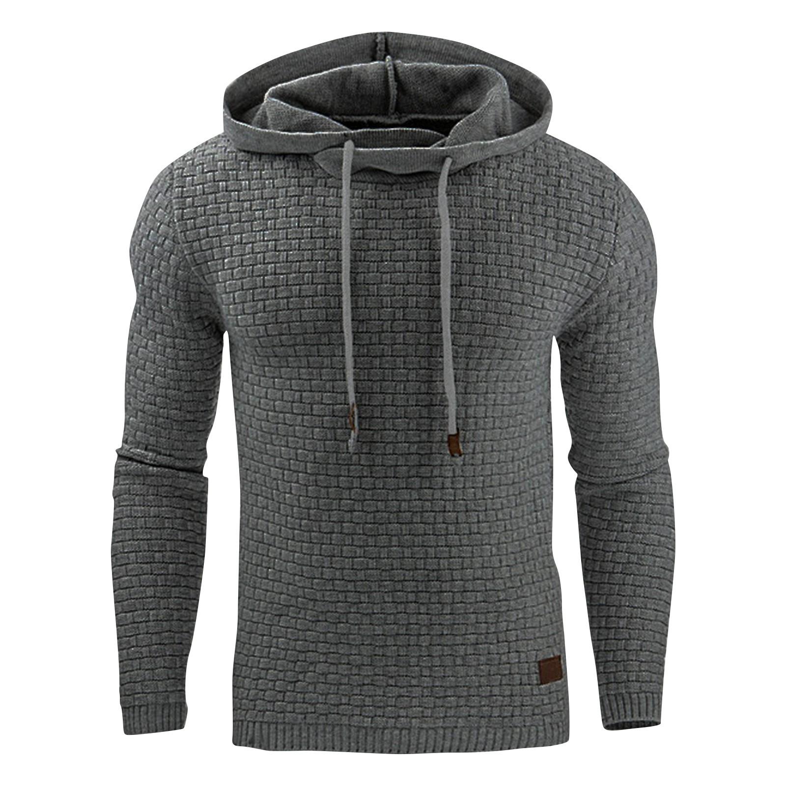 

Мужское повседневное однотонное клетчатое худи, худи с длинными рукавами, толстовка и куртка XXL