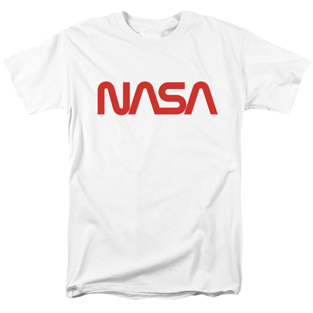 

Nasa Worm Logo Mens T Shirt White Officially Licensed 4XL