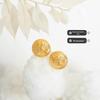 European Geometric Irregular Texture Titanium Steel Round Stud Earrings