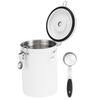 1.8L 304 Stainless Steel Sealing Can Airtight Storage Container with Spoon for Coffee Beans Tea Dried FruitWhite Jar