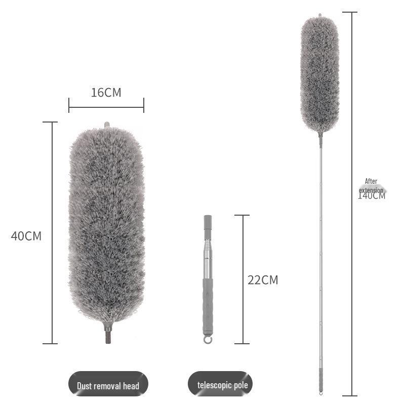 Telescopic Electrostatic Feather Duster for High Ceilings and Gaps