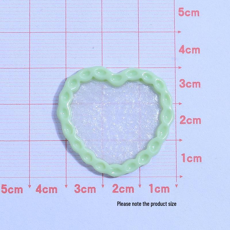 Love Heart Glitter Plate Handmade DIY Resin Accessories for Phone Cases, Hair Clips, and Jewelry