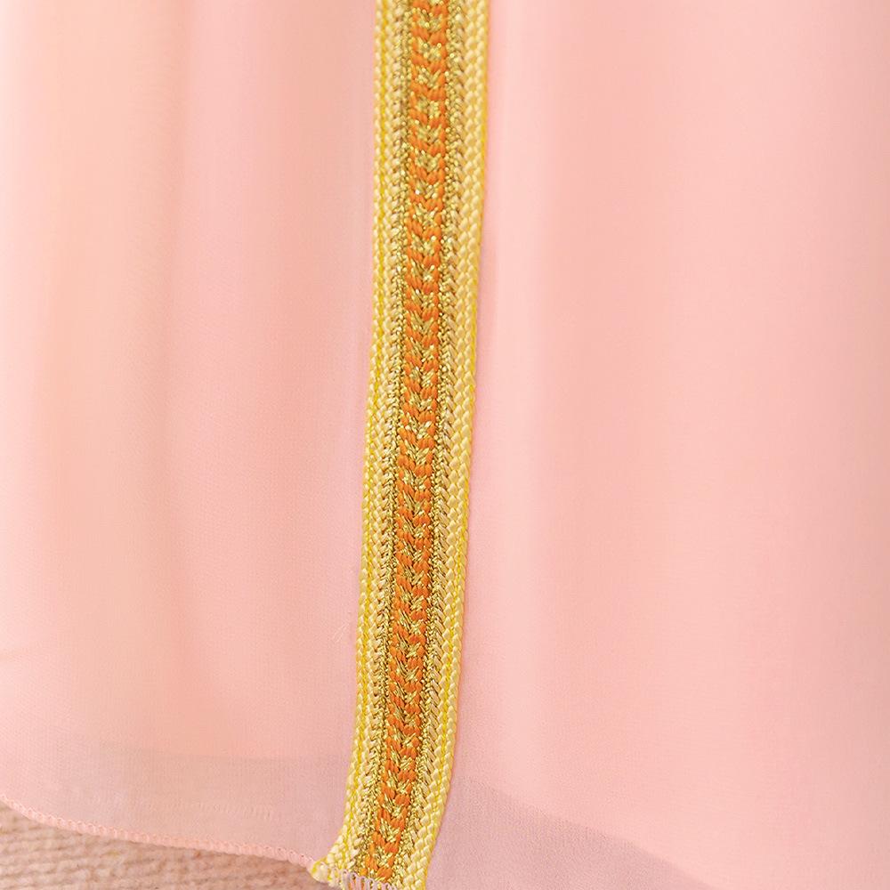 Sukienka dla dziewczynki z Arabii Saudyjskiej, muzułmańska elegancka szyfonowa haftowana szata, sukienka, bankiet imprezowy, sukienka dziecięca