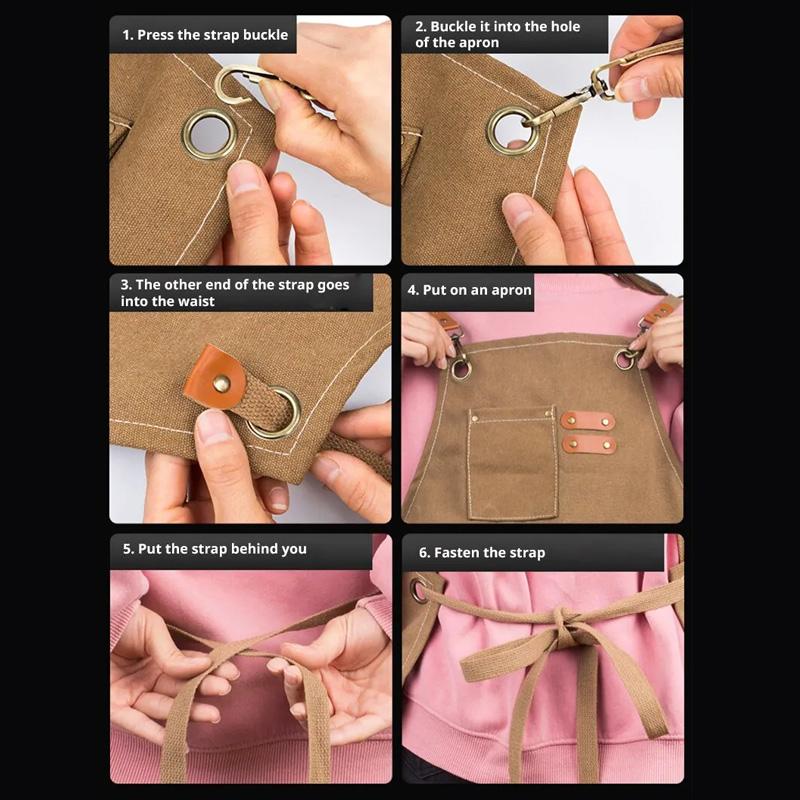 1 buc cu buzunare șorț la modă femeie bucătărie impermeabilă pânză bărbat haine de lucru ospătar restaurant profesionist