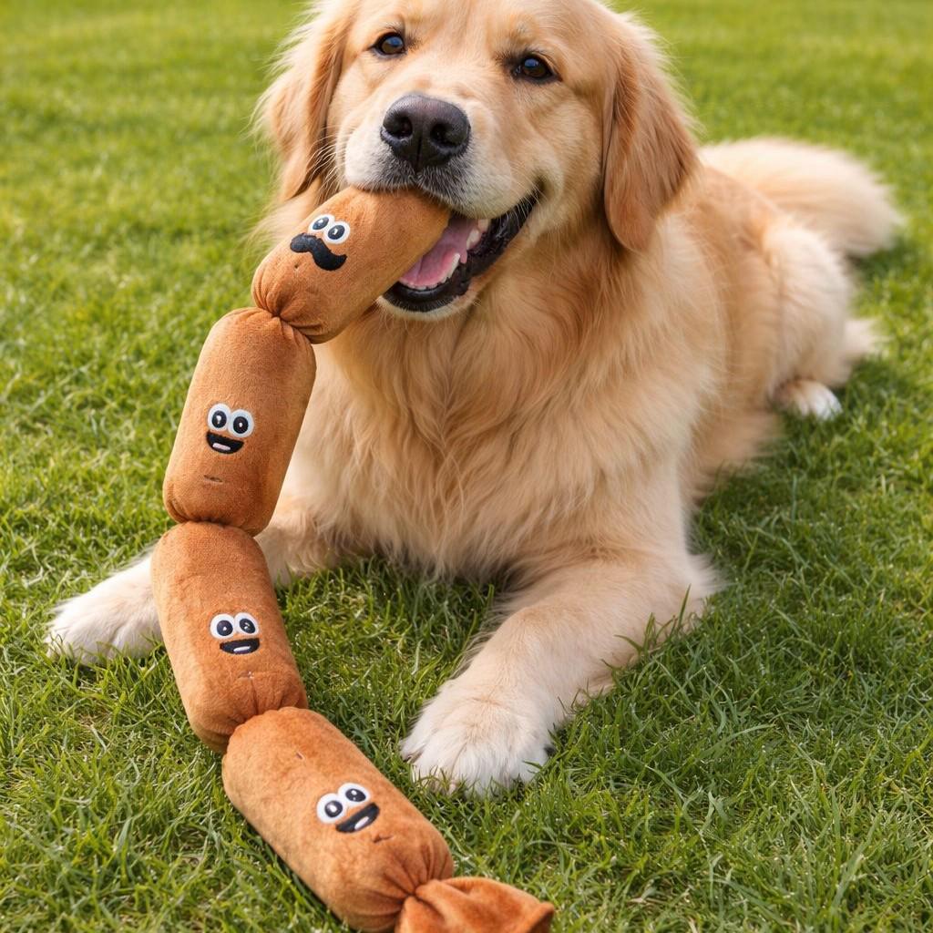 Interactive Squeaky Sausage Dog Toy: Tug, Pull, and Relieve Boredom