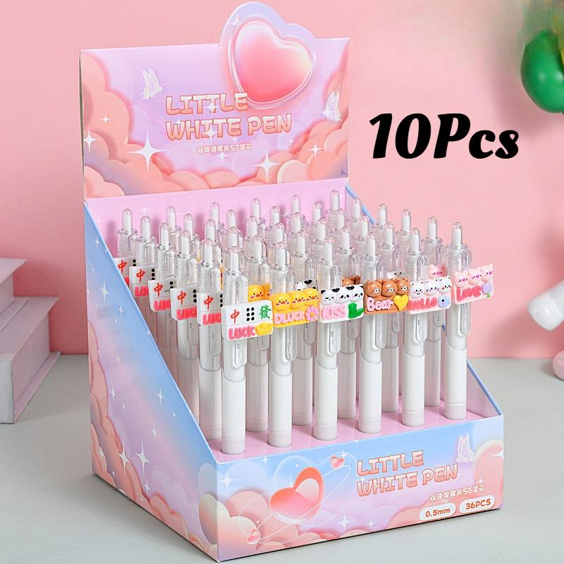 

36Pcs Mahjong Animal Shape Patch Gel Pen School Office Supplies Prize Gift Writing Tools Holiday Gift Novelty Stationery Teacher Party Favors Back To Random style 36Pcs