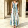 Women's Sleeveless Striped Maxi Dress Soft Comfy Fabric,Flowy Hem for Summer Casual Loungewear,Beach Vacation,Elegant Look