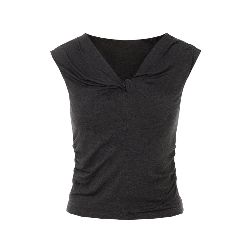 

LANCY V-Neck Twist Design Sleeveless T-Shirt XXL
