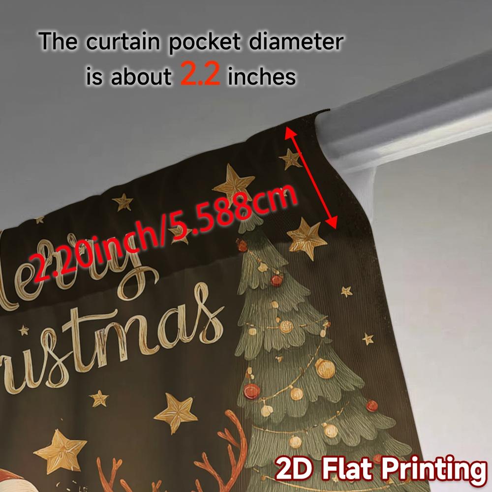 2D Flat Printing  JIT 2pcs   Curtains (Without Rod) Festive Wonderland(5) Fashionable Chic Curtains Polyester Easy Install