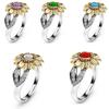 Elegant Floral Rings 18k Gold Plated Chrysanthemum Sunflower Women Party Accessories